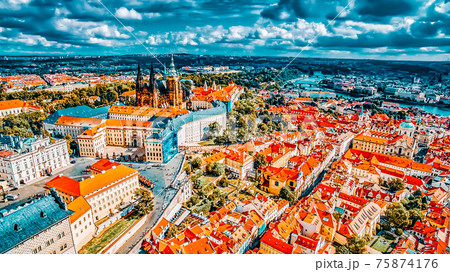 Church Saint Vitus, Ventseslaus and Adalbert and area Lesser Town of Prague. Czech Republic. Church Saint Vitus, Ventseslaus and Adalbert and area Lesser Town of Prague. Czech Republic. 75874176
