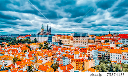 Church Saint Vitus, Ventseslaus and Adalbert and area Lesser Town of Prague. Czech Republic. Church Saint Vitus, Ventseslaus and Adalbert and area Lesser Town of Prague. Czech Republic. 75874183