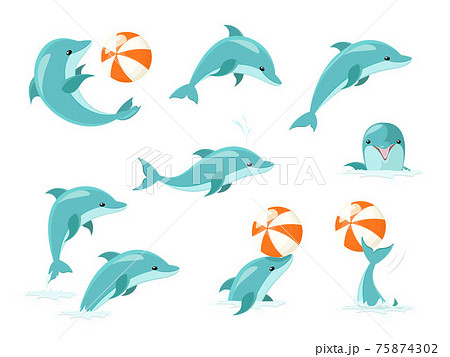 Cute cartoon dolphin Cute cartoon dolphin 75874302