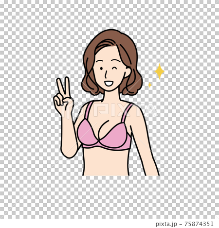 Underwear, a woman wearing a piece, upper body 75874351