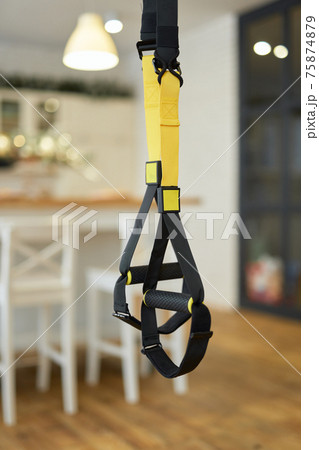 Resistance exercise bands or hanging training straps for home workout 75874879
