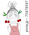 Happy cherries summer girl drawing Happy cherries summer girl drawing 75878587