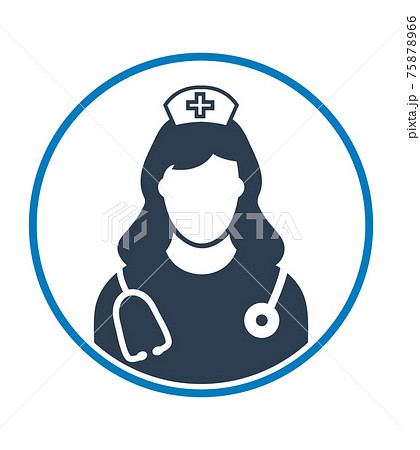 Nurse profile Icon with circle shape. Flat style vector EPS. 75878966