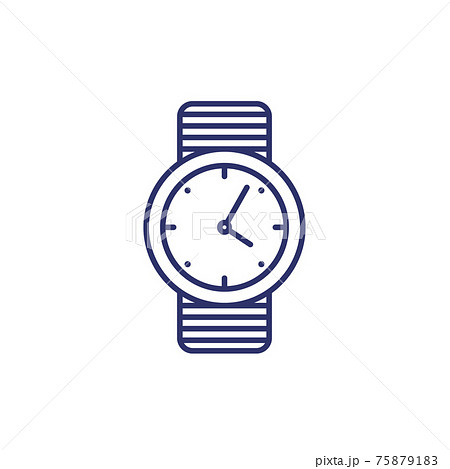 watch icon, line on white watch icon, line on white 75879183