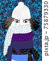 Winter scarves girl illustration Winter scarves girl illustration 75879330