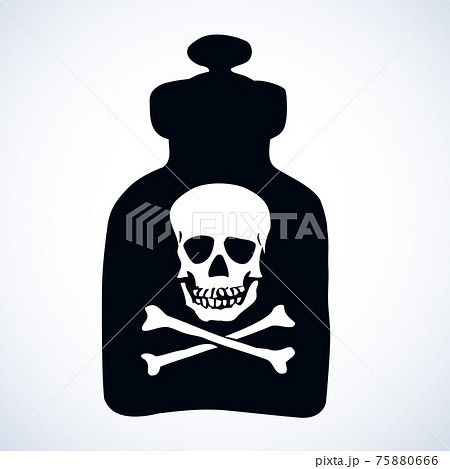 Glass bottles of poison. Vector drawing Glass bottles of poison. Vector drawing 75880666