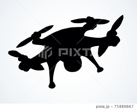 Drone in flight. Vector drawing 75880667