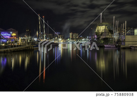 Old Port of Genoa seen at night Liguria 75880938