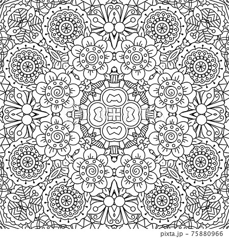 Full frame kaleidoscope background of patterns Full frame kaleidoscope background of patterns 75880966