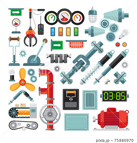Machinery flat icons Machinery flat icons 75880970