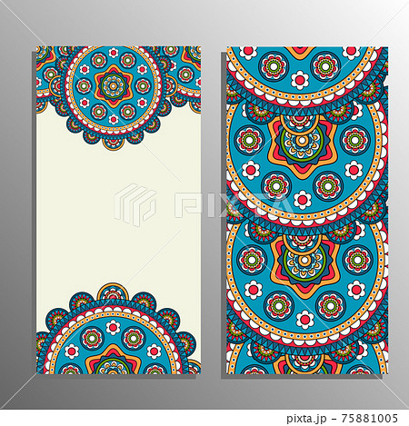 Vertical banner with tribal ornament 75881005