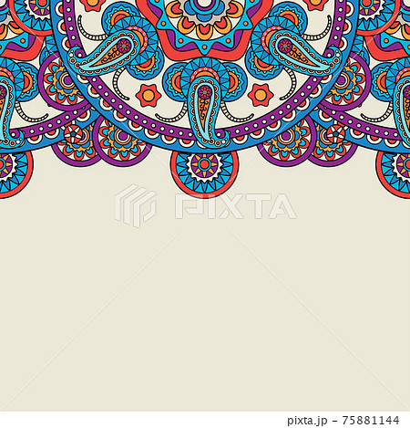 Indian paisley doodle upper border Indian paisley doodle upper border 75881144