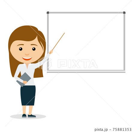 Young business woman giving a presentation Young business woman giving a presentation 75881353