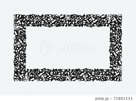 A grunge rough rectangle frame. Vector design 75881533