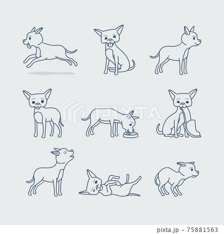 Cute dog doodle icons Cute dog doodle icons 75881563