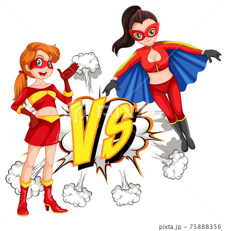 Two superheroes fighting each other Two superheroes fighting each other 75888356