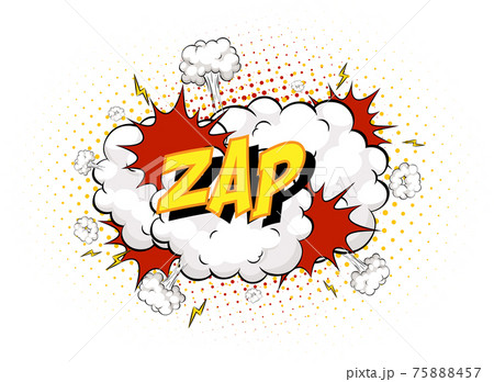 Word Zap on comic cloud explosion background Word Zap on comic cloud explosion background 75888457