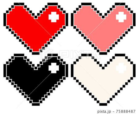 Set of different colour of pixel hearts 75888487