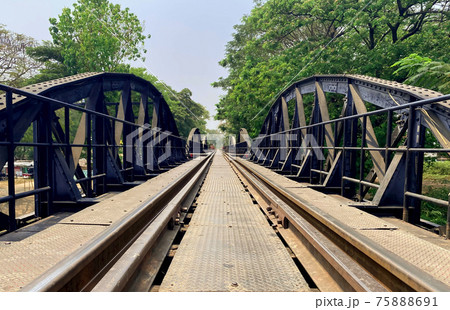 Thai Railways crossing the River Kwai Iron Bridge Is a place to visit Kanchanaburi, Thailand Thai Railways crossing the River Kwai Iron Bridge Is a place to visit Kanchanaburi, Thailand 75888691
