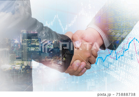Double exposure of a businessman Double exposure of a businessman 75888738