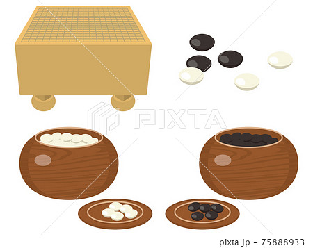 囲碁盤と碁石 75888933