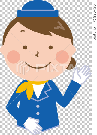 Concierge woman making a guiding gesture 75889459