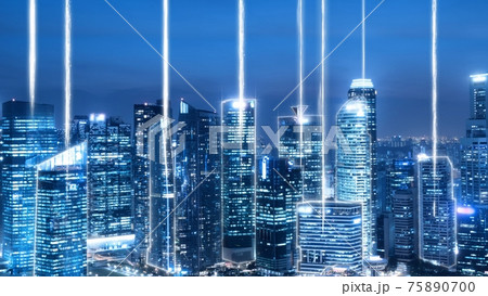 Smart digital city with globalization abstract graphic showing connection network Smart digital city with globalization abstract graphic showing connection network 75890700