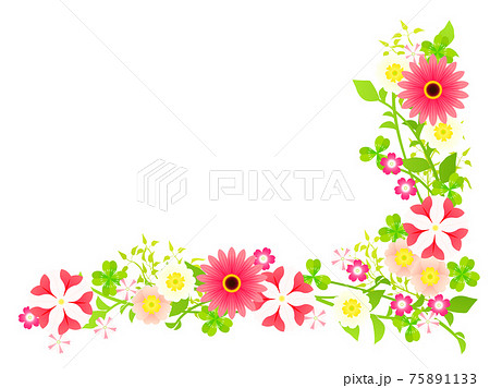 カラフルな春の花のイラスト素材のイラスト素材