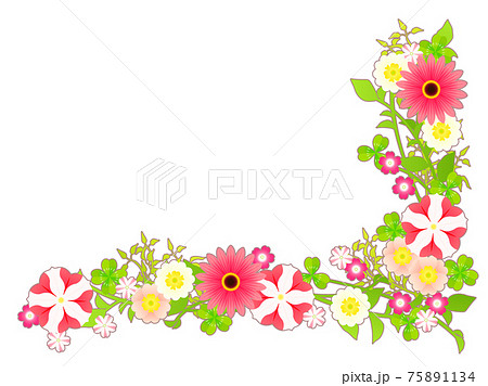 カラフルな春の花のイラスト素材のイラスト素材