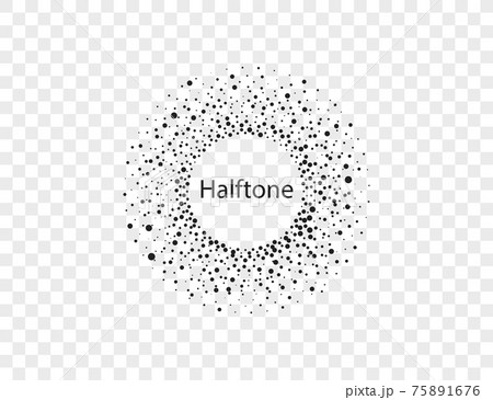 Halftone dots in circle form, logo. Vector illustration. Halftone dots in circle form, logo. Vector illustration. 75891676