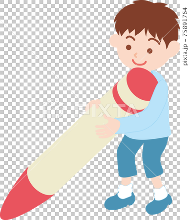 Child with big crayon 75891764