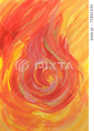 赤い炎の水彩画のイラスト素材 [75892340] - PIXTA