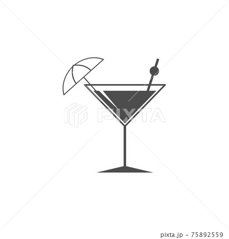 Cocktail glass icon. Vector illustration, flat design. 75892559