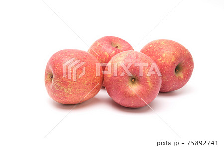 Fuji apples isolated on white background. Healthy food concept Fuji apples isolated on white background. Healthy food concept 75892741