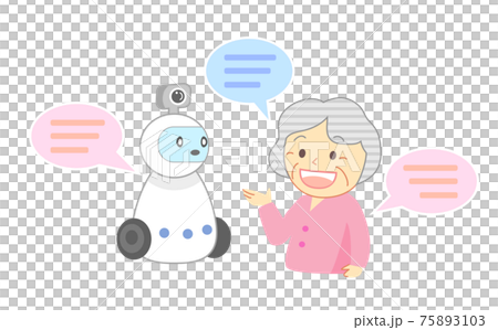Watching robot talking to the elderly Watching robot talking to the elderly 75893103