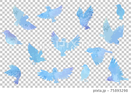 Beautiful blue flapping bird material set 75893298
