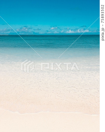 【与論島】エメラルドグリーンの海と白砂の波打ち際 【与論島】エメラルドグリーンの海と白砂の波打ち際 75893502
