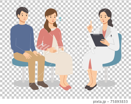 Female doctor examining a young couple in need 75893833