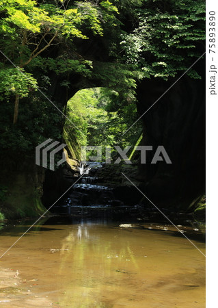 農溝の滝　亀岩の洞窟 75893890