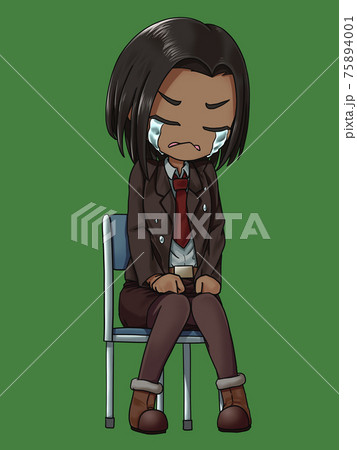 静かに号泣する優秀な女性のイラスト素材