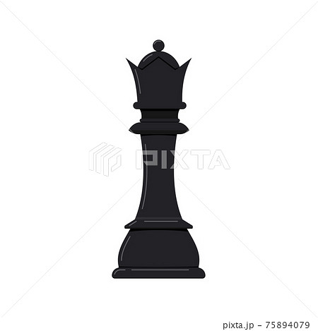 Chess piece queen vector icon isolated on white background. 75894079