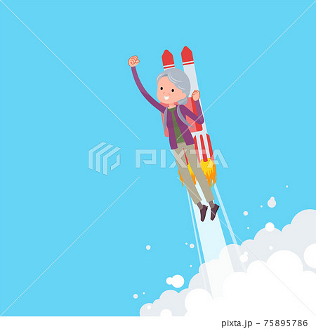 flat type Purple clothes grandma_rocket-jet 75895786