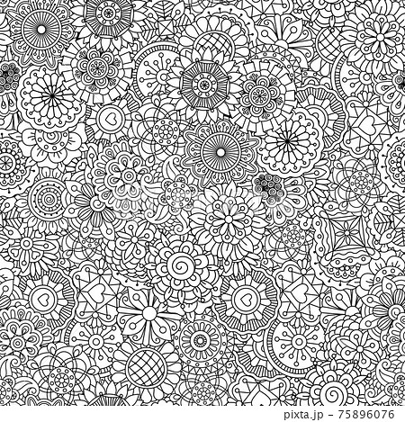 Full frame outline of circular seamless pattern 75896076