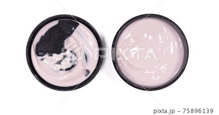 Creamy pink lotion isolated 75896139