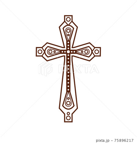 Ornate Christian Cross Iconのイラスト素材