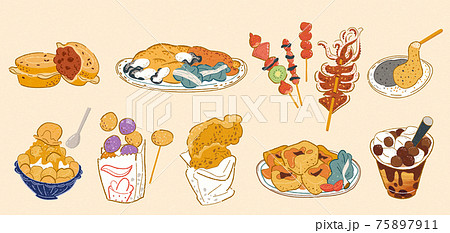 Taiwan doodle street food set 75897911