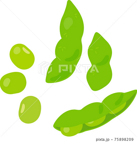 枝豆のサヤと豆のイラスト素材 7509