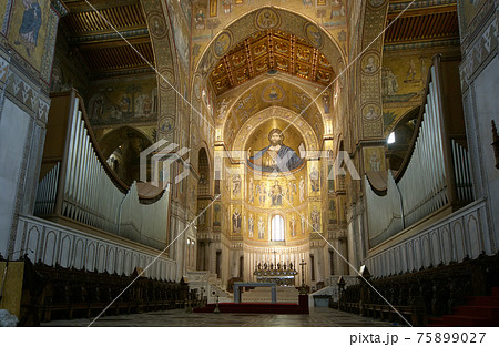 The Christ Pantokrator, Cathedral-Basilica of Monreale, is a Roman Catholic church in Monreale, Sicily, southern Italy 75899027