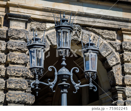 Luxurious vintage black metal street lamp Luxurious vintage black metal street lamp 75902245