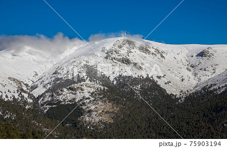 Snowy mountains and world ball 75903194